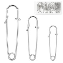 48 Pcs 2&#39;&#39;, 2.8&#39;&#39;, 3&#39;&#39; Heavy Duty Safety Pins Assorted Sizes, Large Safe... - $15.99