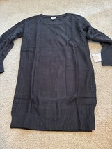 Lularoe Lauren Sweater Dress Size XS Solid Black Block Soft Comfy New - £22.30 GBP
