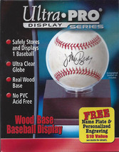 Ultra Pro Baseball Case/Holder/Globe w/ Dark Wood Base - £7.00 GBP