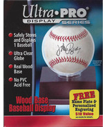 Ultra Pro Baseball Case/Holder/Globe w/ Dark Wood Base - £7.00 GBP