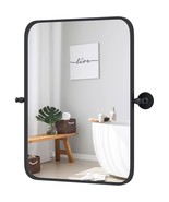 30 x 22 inch Bathroom Wall Mirror with Easy Tilt Pivot and Black Frame - $3,607.69 MXN