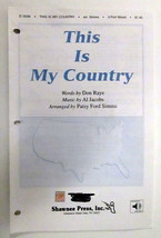 This is My Country Choral Sheet Music Shawnee Press 3 Part Mixed Simms D0539 - £5.53 GBP