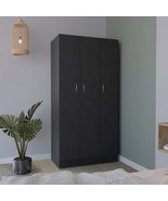 Ohio Armoire Wardrobe - 3 Doors, 2 Drawers, Black - $1,295.85 CAD