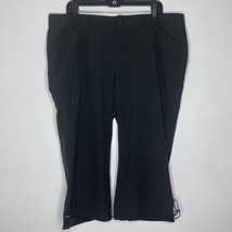 Eddie Bauer Capri Pants Womens 18 Black Stretch Drawstring Hiking Travel - $21.00