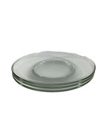 Clear Glass Plates 8&quot; Set of 3 Dessert Snack Salad Dessert Round Unbranded - £12.99 GBP