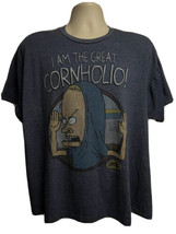 Beavis and Butthead MTV Cartoon Blue Graphic T-Shirt 2XL I Am Cornholio Stretch - £15.89 GBP