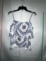 Hippie Rose Blue And White Floral Tank Top Size XL - £5.89 GBP