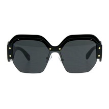 Womens Futuristic Fashion Sunglasses Oversized Square Half Rim UV 400 - £9.63 GBP