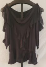 NWT White House Black Market Ruffled Silk Blouse shirt Size Small - $24.74