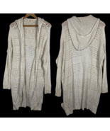 Hollister Open Knit Crochet Long Duster Hood Sweater Medium Large Beach ... - €129,21 EUR