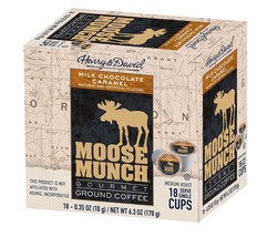 Moose Munch Coffee, Milk Chocolate Caramel, 18 Single Serve Cups - £11.79 GBP