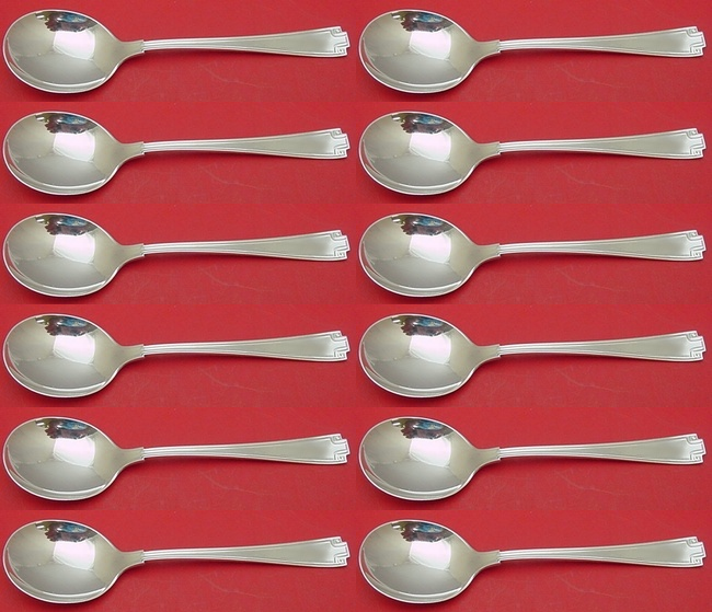 Etruscan by Gorham Sterling Silver Cream Soup Spoon Set 12 pieces 6 1/4" - $830.61