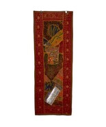 Vintage Handmade Embroidered Patchwork Wall Hanging Runner Beaded Leathe... - £80.36 GBP