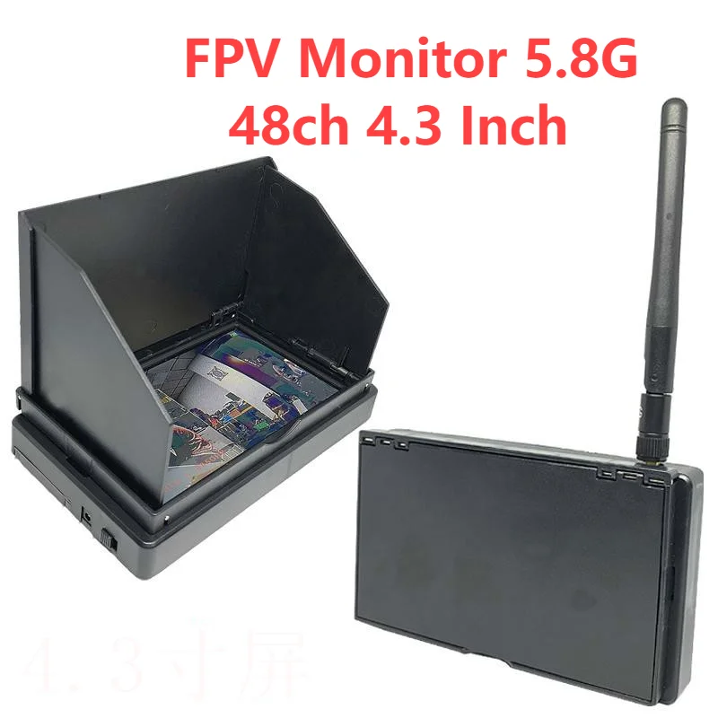 Fpv Monitor 5.8g 48ch 4.3 Inch Lcd 480x272 16:9 Ntsc/pal Auto Search W/ Osd - £41.01 GBP