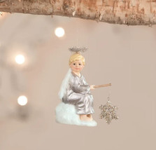 3.5&quot; Bethany Lowe Nathaniel Angel Boy Cloud Snowflake Ornament Christmas... - £26.66 GBP