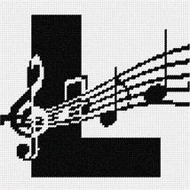 Pepita Needlepoint kit: Letter L Music Notes, 7&quot; x 7&quot; - £39.31 GBP+