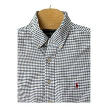 Ralph Lauren Oxford Shirt Men&#39;s Size 17 34-35 Blue Check Classic Fit Pony - $16.82