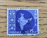 India Stamp Map of India 15np Used Violet - $1.89