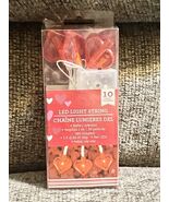 LED Red Hearts 10 Lights 3 Feet Decor Valentine&#39;s Day Love Date - $11.15 CAD