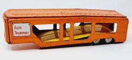 SSS Tin Friction Auto Transport Trailer 9&quot; Long 1950s Orange Made in Japan VTG - £26.57 GBP