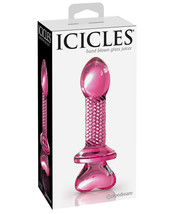 Icicles No. 82 Hand Blown Glass Butt Plug - Ribbed/pink - £27.46 GBP
