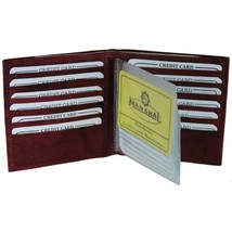 Mens Leather Wallet Credit Card Case Bifold Burgundy Wine Free Shipping ... - $14.84