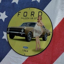 Vintage 1964 Ford Falcon XR GT Automobile Vehicle Porcelain Gas &amp; Oil Pump Sign  - £116.06 GBP