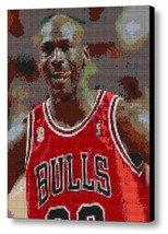Michael Jordan Bulls Lego Brick Framed Mosaic Limited Edition Numbered Art Print - £15.33 GBP
