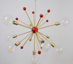 Outdated Sputnik 20 Arm Brass Chandelier Mini Red Metals Ball Pendant-
show o... - £331.39 GBP