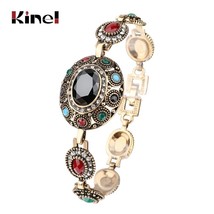 Charm Bracelet Turkish Jewelry Ellipse Multicolor Resin Austrian Crystal... - £6.57 GBP