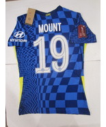 Mason Mount #19 Chelsea FC FA Cup Final Match Slim Home Soccer Jersey 20... - £86.32 GBP
