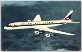Postcard Delta Air Lines Douglas DC-8 Fanjet Airplane Aircraft - £4.77 GBP