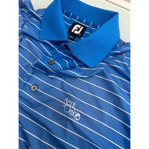 Footjoy FJ Bent Oak Men Golf Polo Shirt Blue Stretch Short Sleeve Medium M - £7.76 GBP