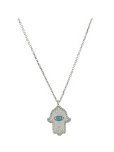 Hamsa necklace hand of Fatima silver Gold Minimalist Hamsa Layering Necklace Gif - £23.12 GBP