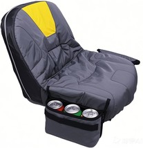 Riding Lawn Mower Seat Cover With Drink Pockets,600D Oxford, Gray Yellow... - $35.95