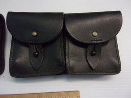 SWISS Army  dual Leather RIFLE AMMO POUCH, two pairs, Switzerland military  - £60.35 GBP