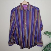 Robert Graham | Colorful Striped Button Down Shirt, mens size medium - £25.60 GBP