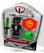 Tube Heroes Captain Sparklez Action Figure 3&quot; Original Package All Acces... - £6.68 GBP