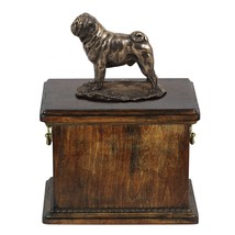 Urn for dog’s ashes with a Pug statue, ART-DOG - £161.46 GBP