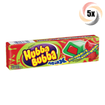 5x Pack Wrigley's Hubba Bubba Strawberry Watermelon Bubble Gum ( 5 Piece Packs ) - £9.07 GBP