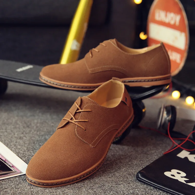Classic Casual Shoes for Men Frosted Suede Leather Shoes Man Footwear Ma... - £38.82 GBP