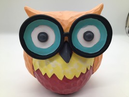 Owl With Glasses Whimsical Ceramic Figurine 6 Inch Tall Decorative Accent - $275.49 MXN