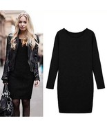 Women Knitted Long Sleeve Mini Sweater Dress - Size XL/2XL Plus - $504.25 MXN