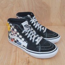 Vans Boys Sneakers Sz 4.5 M Sk8-Hi Top Popcush Black Suede Casual Shoes 500714 - £33.18 GBP