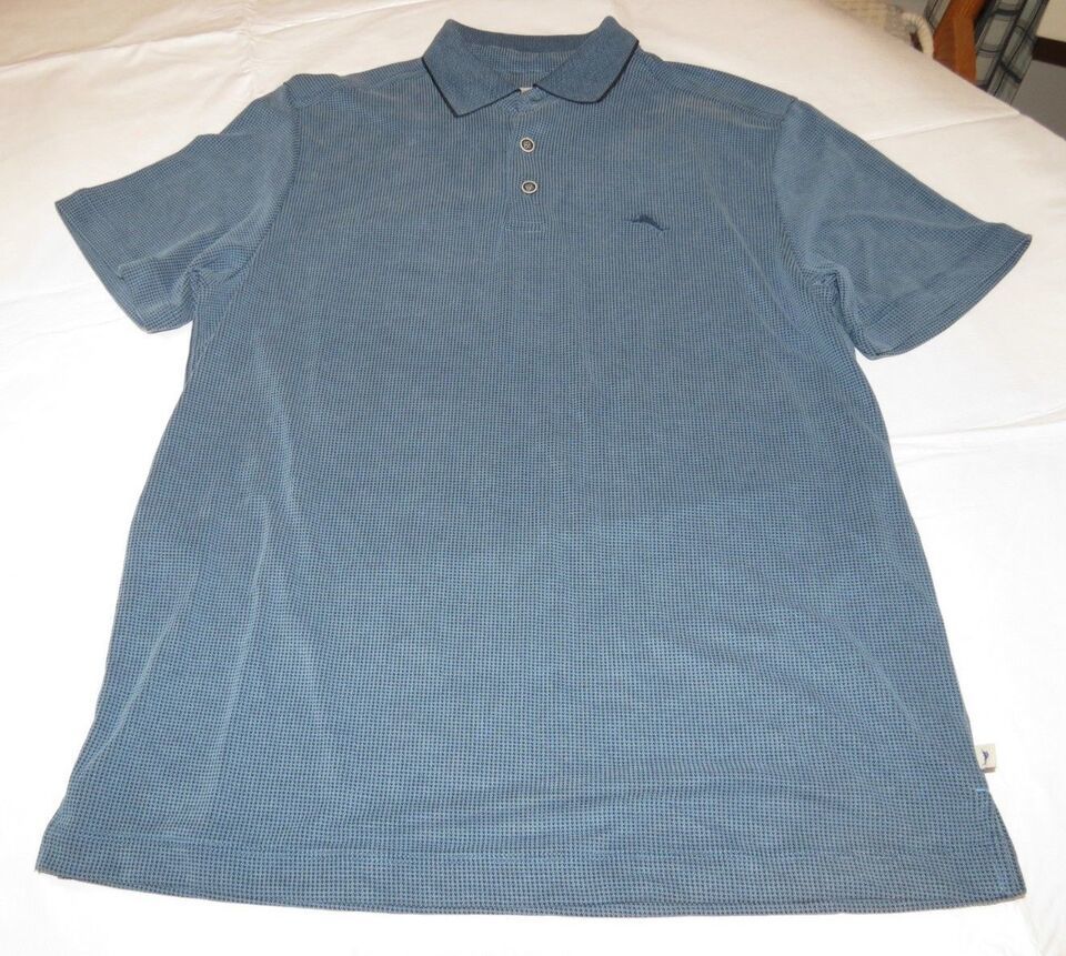 Mens Tommy Bahama short sleeve polo shirt Dark Sea Blue TB221751M Small S - $40.38