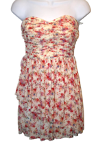 Wet Seal Short Mini Sundress Dress Floral Cream Ivory Red Purple Size Small S - £17.79 GBP