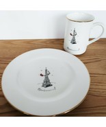 Merry Masterpieces porcelain plate &amp; coffee mug set 1999 &quot;Oooouuuiiii&quot; P... - $275.84 MXN