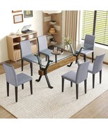 Modern Glass Dining Set: Table &amp; 6 Chairs - $1,385.13 CAD