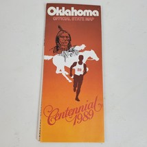 Vintage 1989 Oklahoma Official State Centennial Map - £6.85 GBP