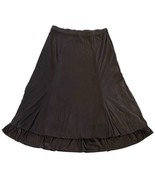 Vintage J Jill Brown Vegan Faux Suede Long Tiered Skirt Size Large - $34.99